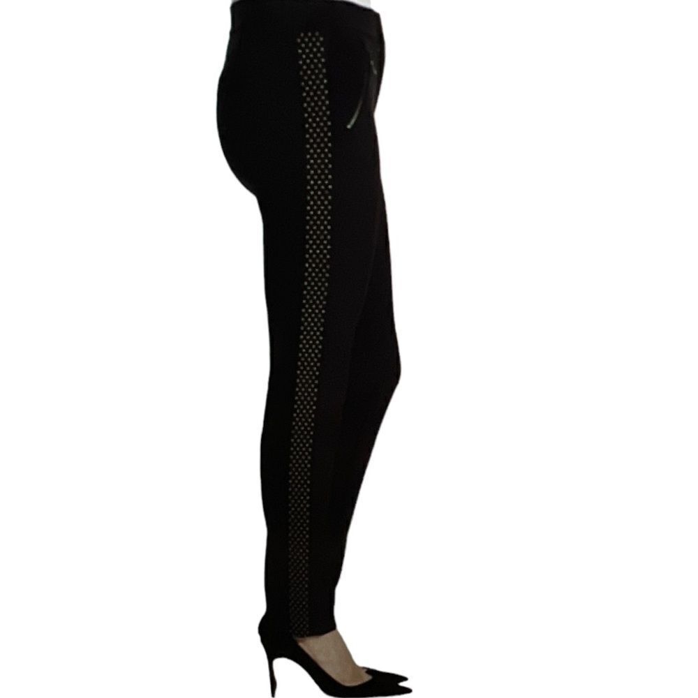 REBECCA TAYLOR Women’s Cropped Ava Techy Stud Pant Black Size 2